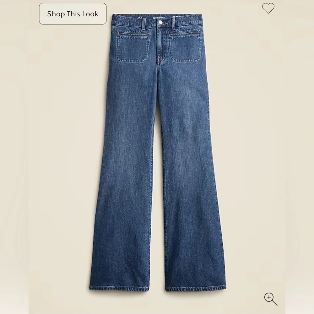 J. Crew Vintage Flare Jean Classic‎ Blue Patch Pockets Retro $158